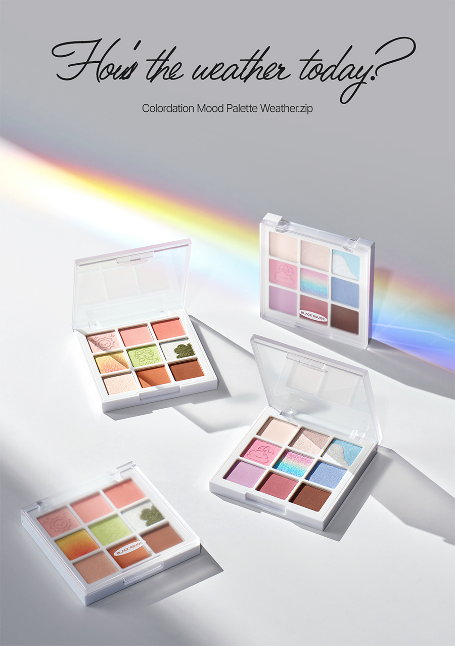 Bảng Phấn Mắt 9 Ô Màu Có Highlight Black Rouge Colordation Mood Palette - Weather Zip