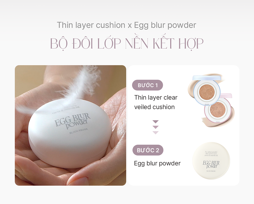 Phấn Phủ Black Rouge Egg Blur Powder Kiềm Dầu Làm Mờ Lỗ Chân Lông