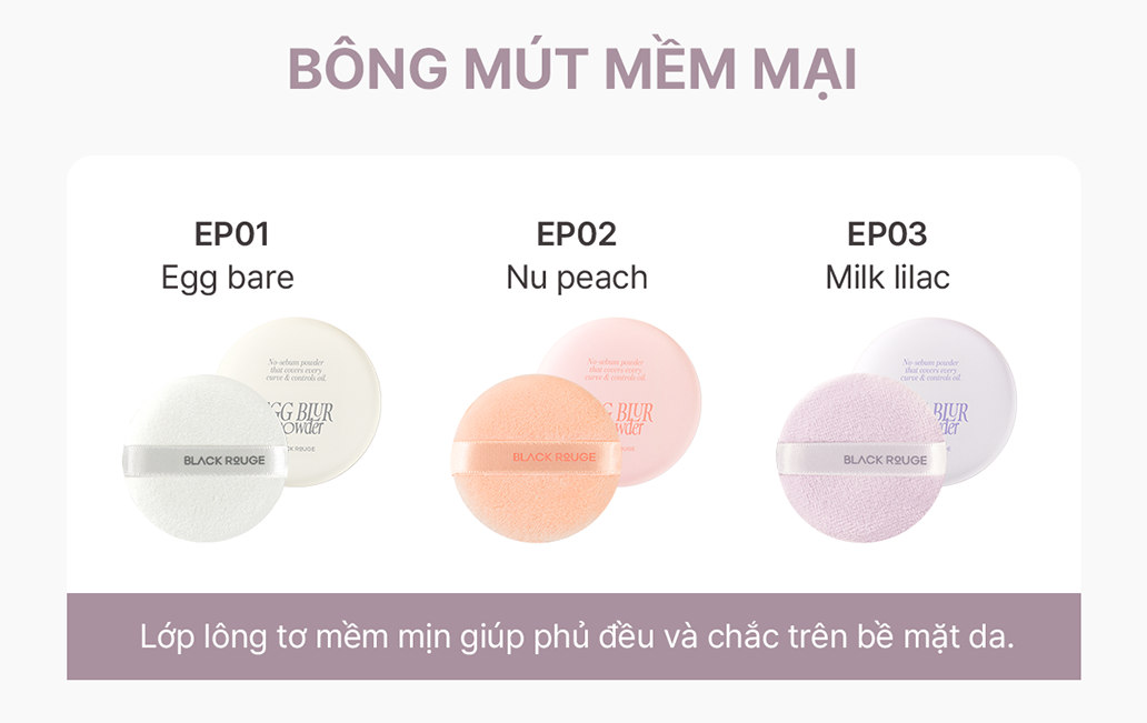 Phấn Phủ Black Rouge Egg Blur Powder Kiềm Dầu Làm Mờ Lỗ Chân Lông