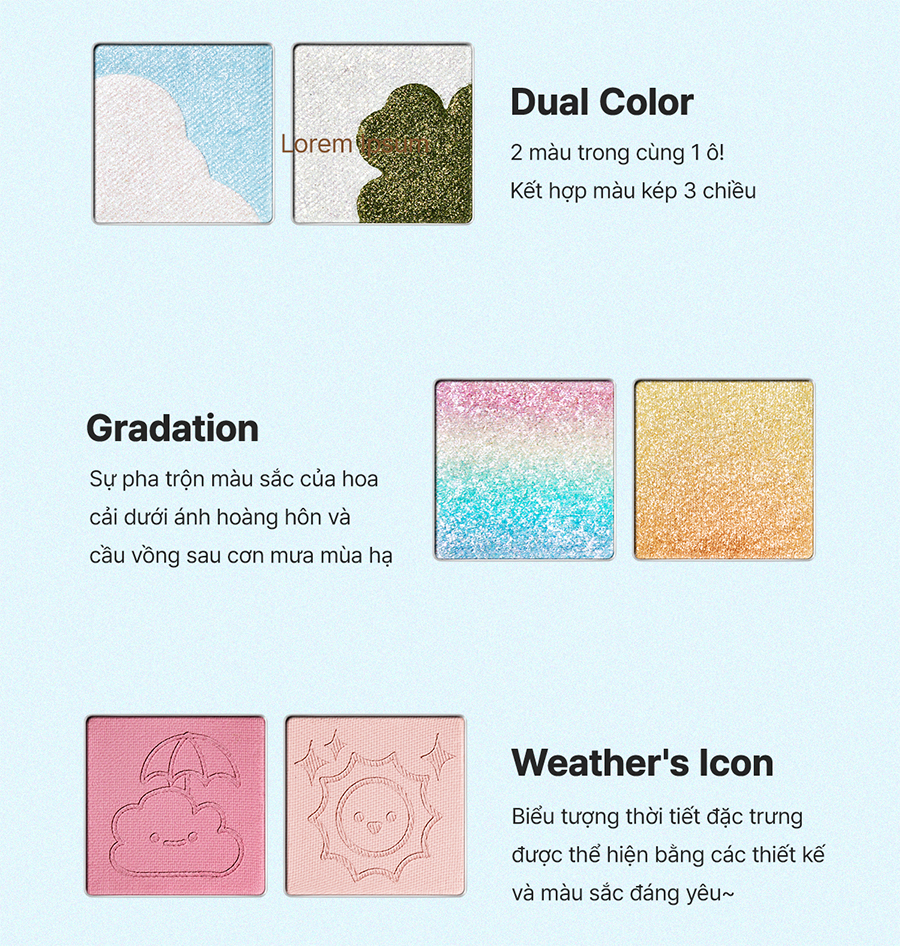 Bảng Phấn Mắt 9 Ô Màu Có Highlight Black Rouge Colordation Mood Palette - Weather Zip