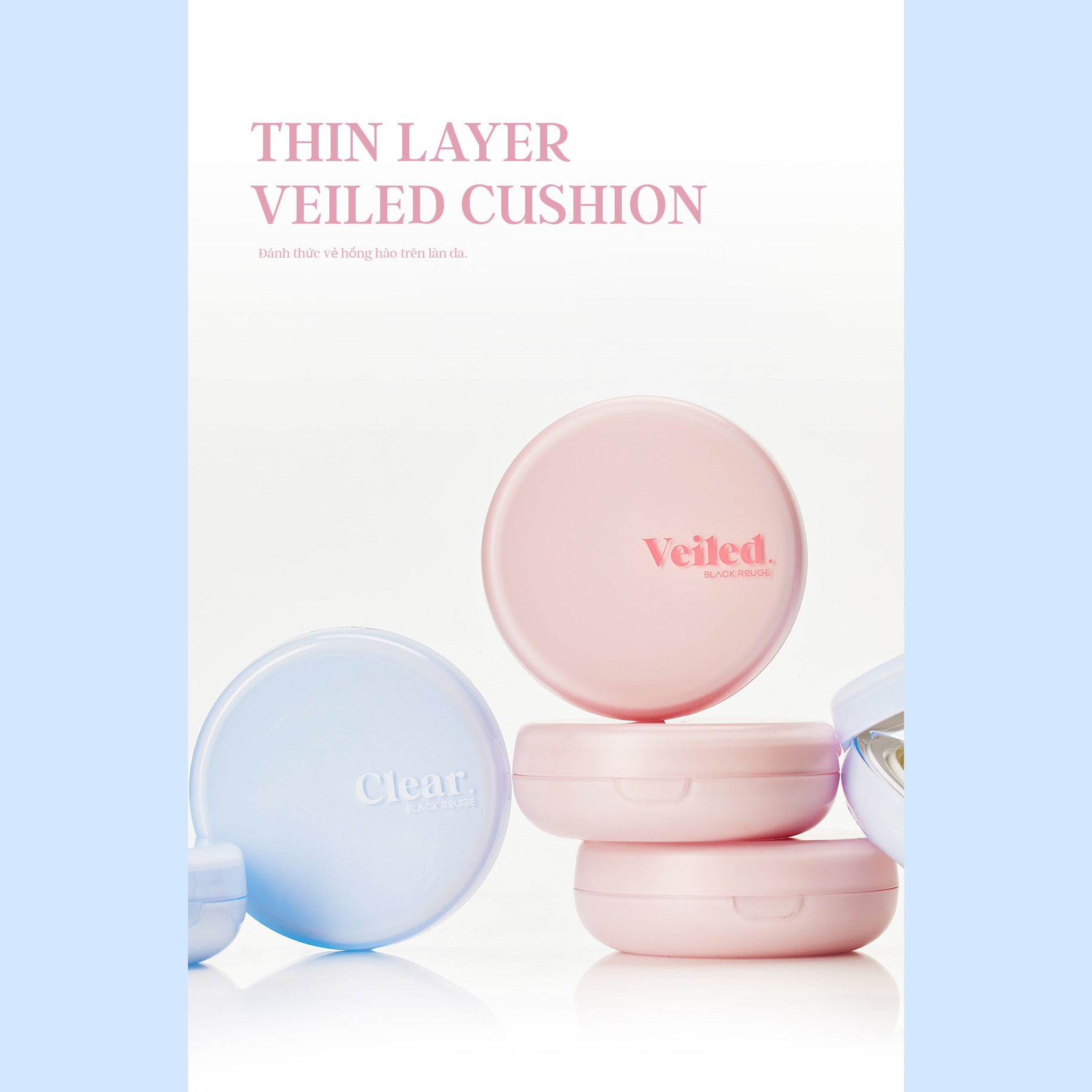 Phấn Nước Mịn Lì Lâu Trôi Black Rouge Thin Layer Veiled Cushion SPF50+/PA++++ 14g