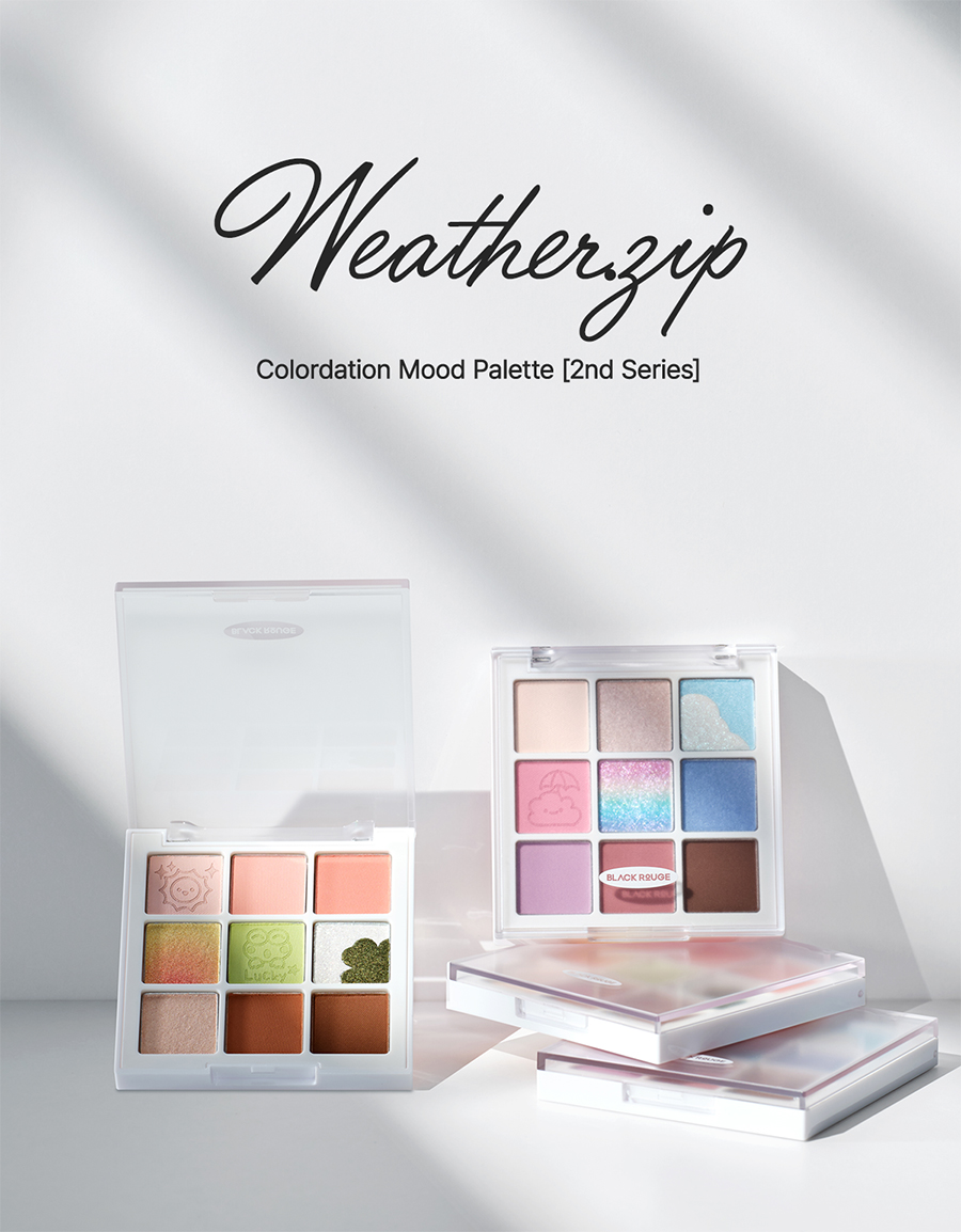 Bảng Phấn Mắt 9 Ô Màu Có Highlight Black Rouge Colordation Mood Palette - Weather Zip