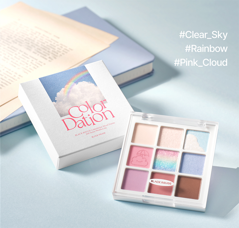 Bảng Phấn Mắt 9 Ô Màu Có Highlight Black Rouge Colordation Mood Palette - Weather Zip