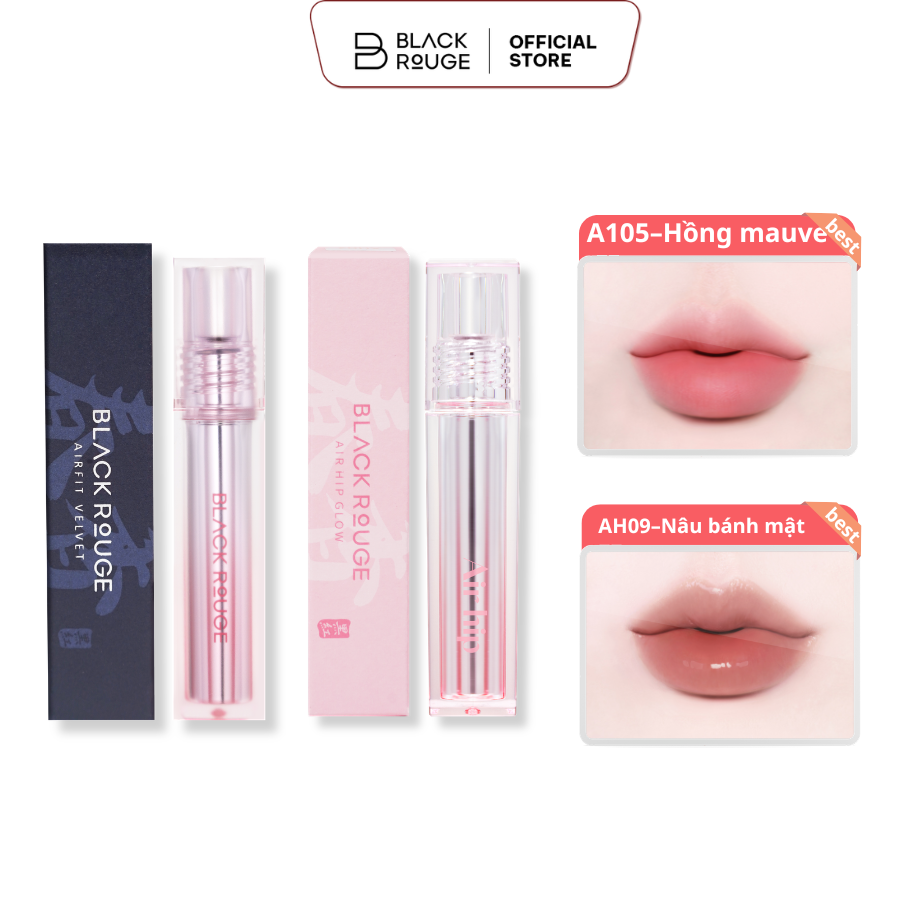 [COMBO BEST SELLER] Son Air Fit Velvet Lite + Son  Air Hip Glow Tint Back Rouge