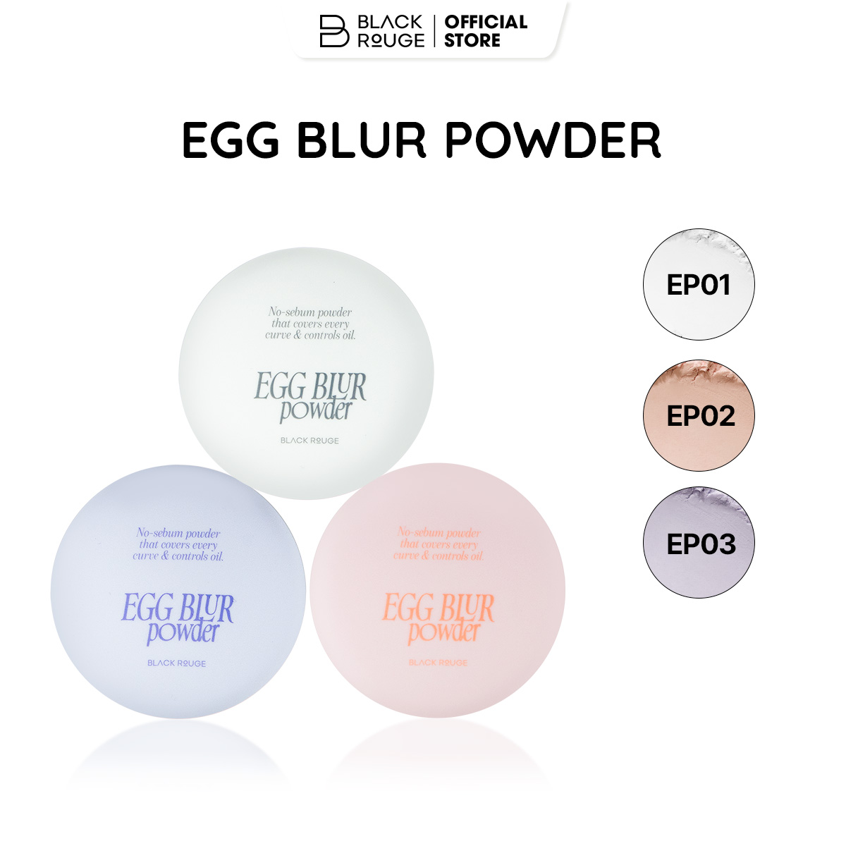 Phấn Phủ Black Rouge Egg Blur Powder Kiềm Dầu Làm Mờ Lỗ Chân Lông