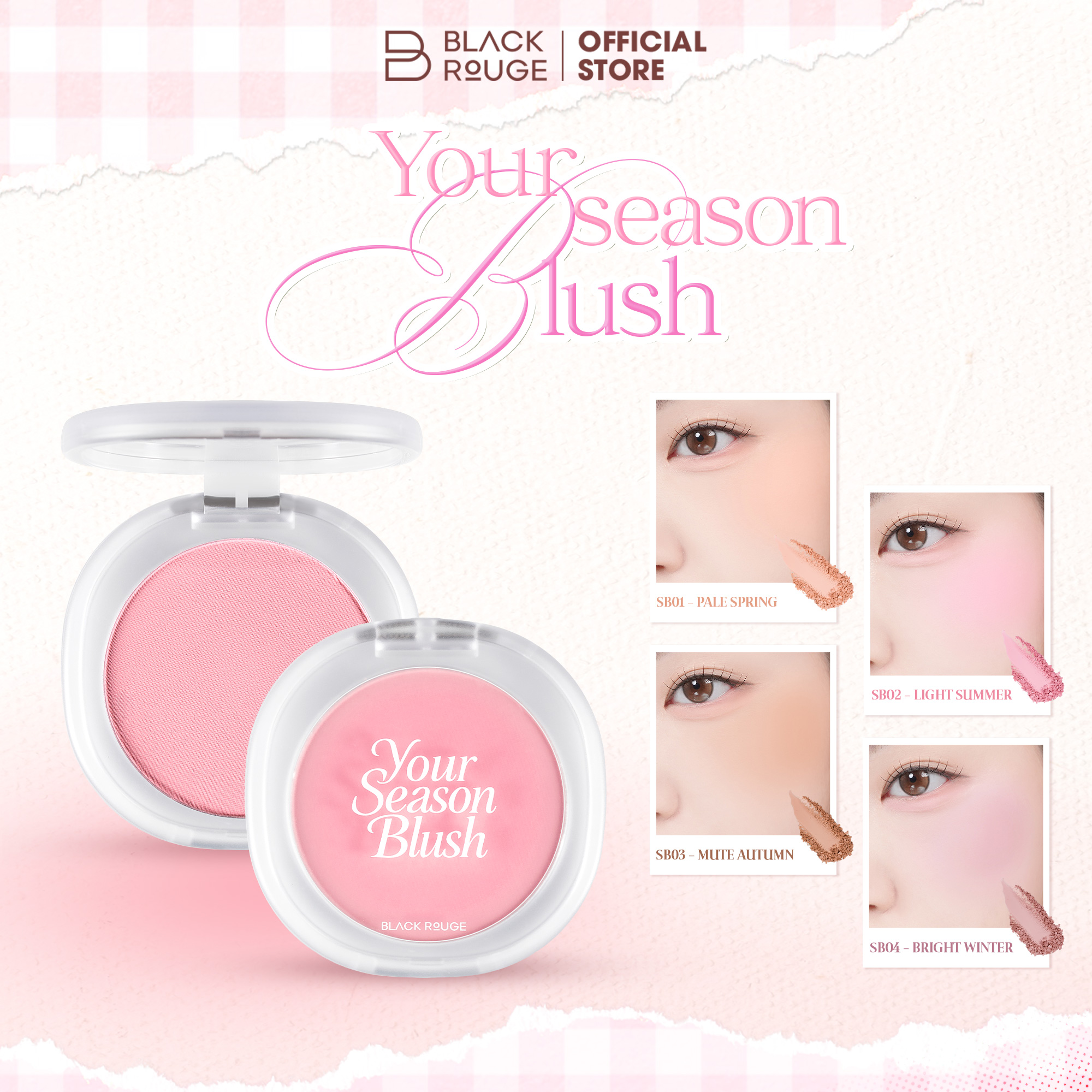 [MỚI] Phấn Má Hồng Back Rouge Mịn Lì Mỏng Nhẹ Your Season Blush - 5.1g