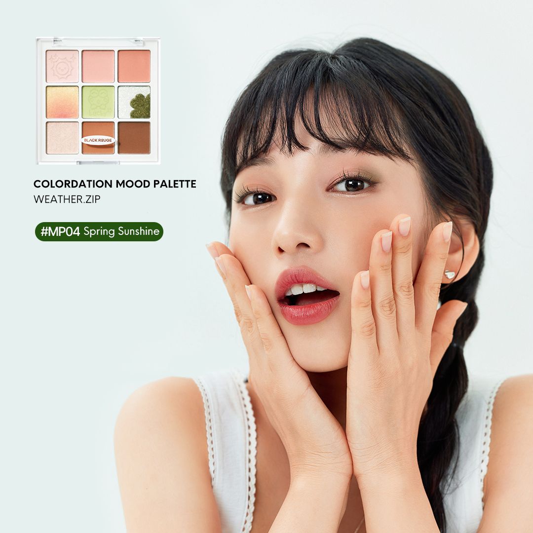 Bảng Phấn Mắt 9 Ô Màu Có Highlight Black Rouge Colordation Mood Palette - Weather Zip
