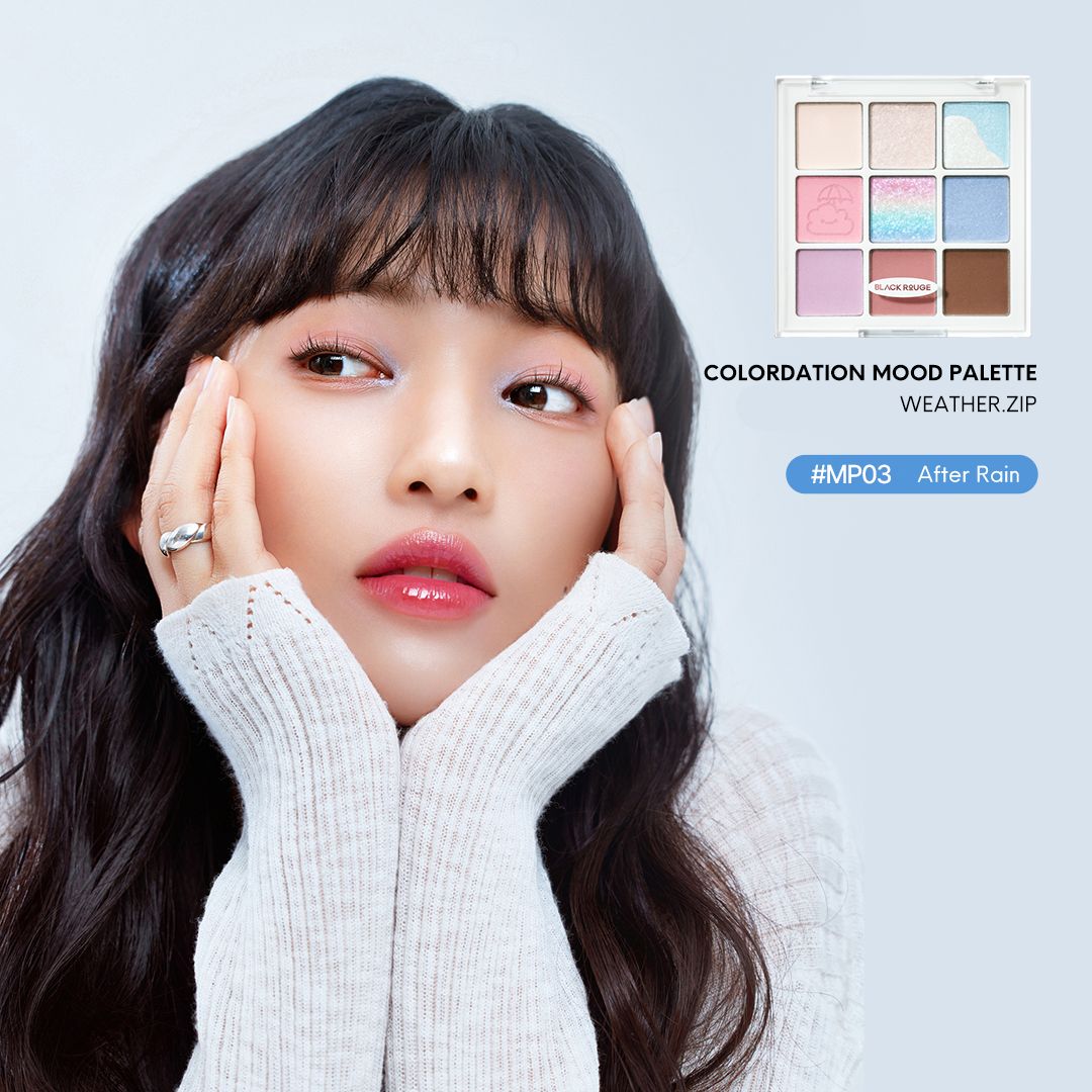 Bảng Phấn Mắt 9 Ô Màu Có Highlight Black Rouge Colordation Mood Palette - Weather Zip