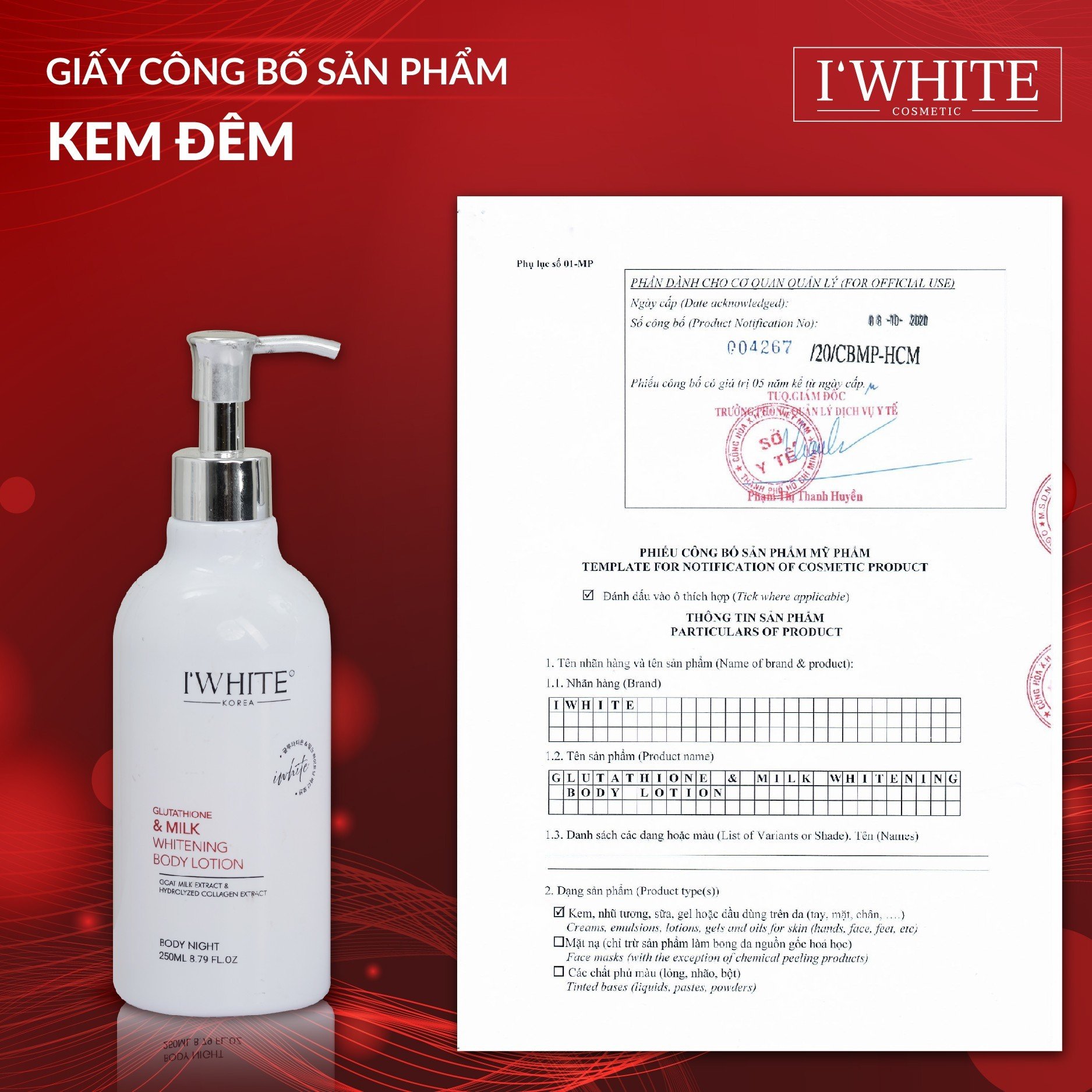 Kem body đêm IWHITE