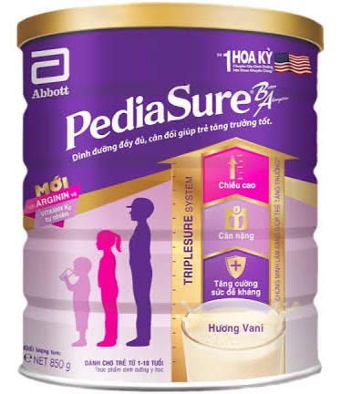 Sữa Bột Pediasure Úc Cho Trẻ Từ 1-10 tuổi Màu Tím 850g (Hộp)