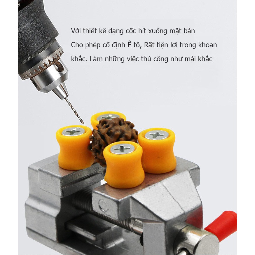Ê tô mini để bàn dạng đế hít xoay 360 độ - Eto để bàn dụng cụ DIY