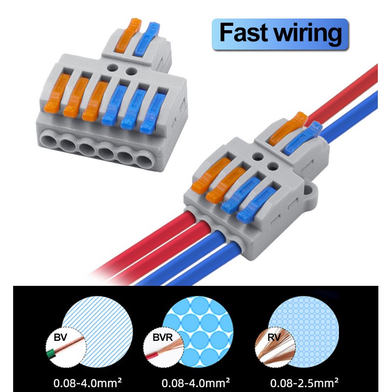 Cút nối dây điện nhanh Kẹp giắc KV212 KV214 KV111 2