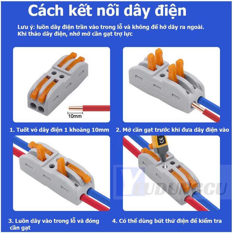 Cút nối dây điện nhanh Kẹp giắc KV212 KV214 KV111 2