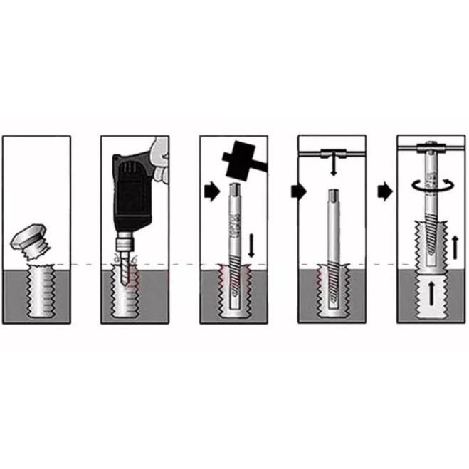 Bộ Dụng Cụ Mũi Lấy Ốc Vít Bu Lông Gãy Hỏng Chuyên Nghiệp - Bộ 5 Và 6 Chi Tiết