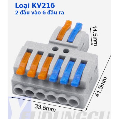 Cút nối dây điện nhanh Kẹp giắc KV212 KV214 KV111 2