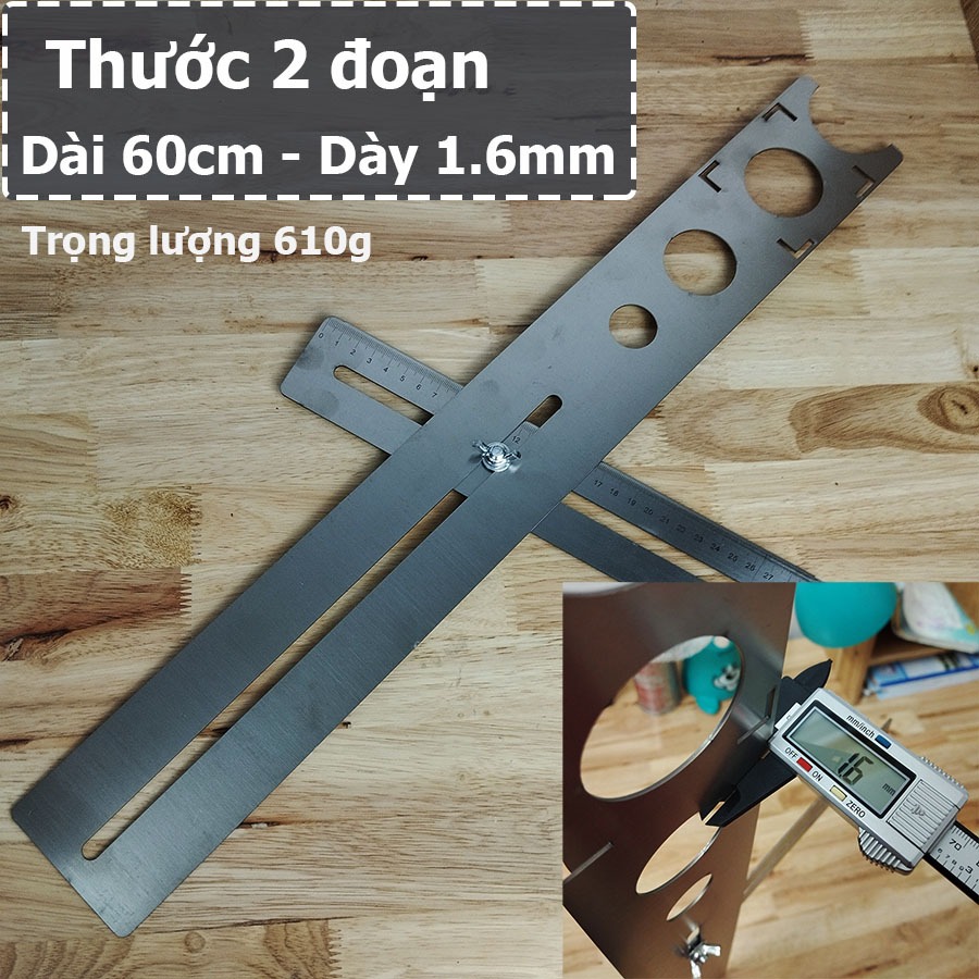 Thước lấy dấu khoan khoét lỗ gạch - Thước 2 đoạn Lấy dấu ống nước