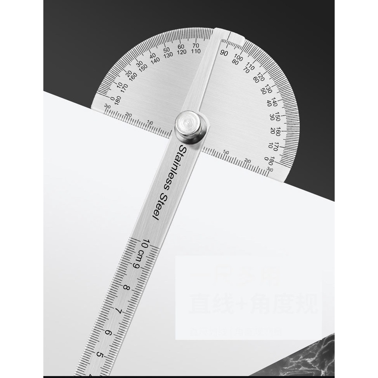 Thước đo góc cơ bằng thép không gỉ, thước đo độ dài 14cm