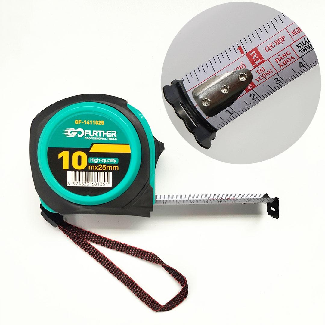 Thước Cuộn GF (Thước Rút) 5m 7.5m 10mm Bản rộng 25mm Cứng Vỏ bọc cao su Chống va đập