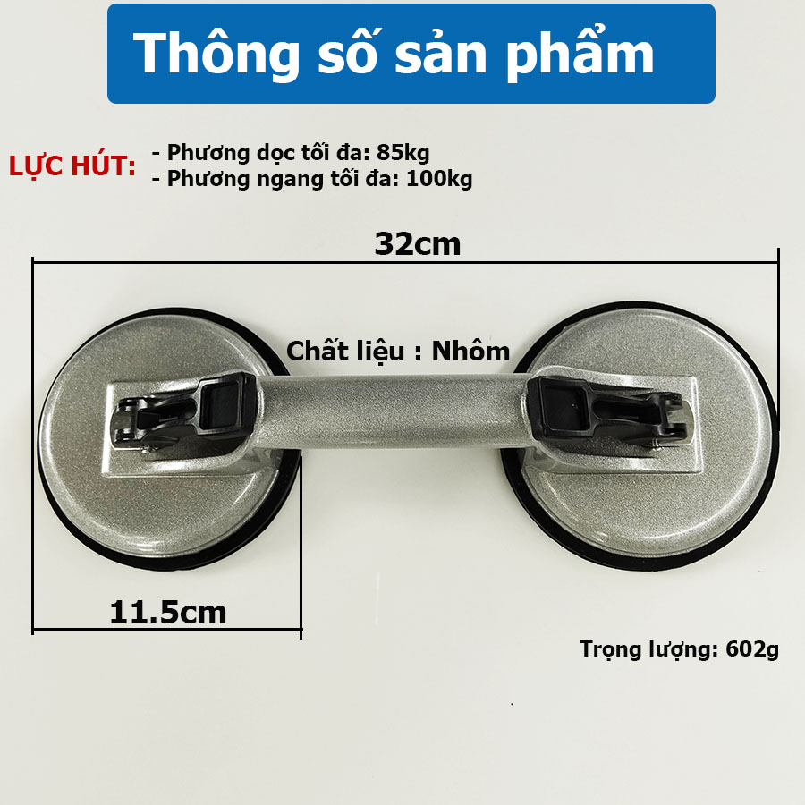 Hít Kính, Hút Gạch Cầm Tay 2 Chấu 3 Chấu | Tay Cầm Nhôm Cao Cấp | Chịu Tải 100-150kg