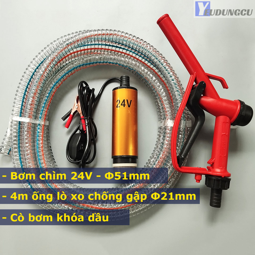 Bộ Máy Bơm Dầu Diesel Chìm Trong Phi 12V 24V Phi 51mm - Bơm tõm 40L/phút