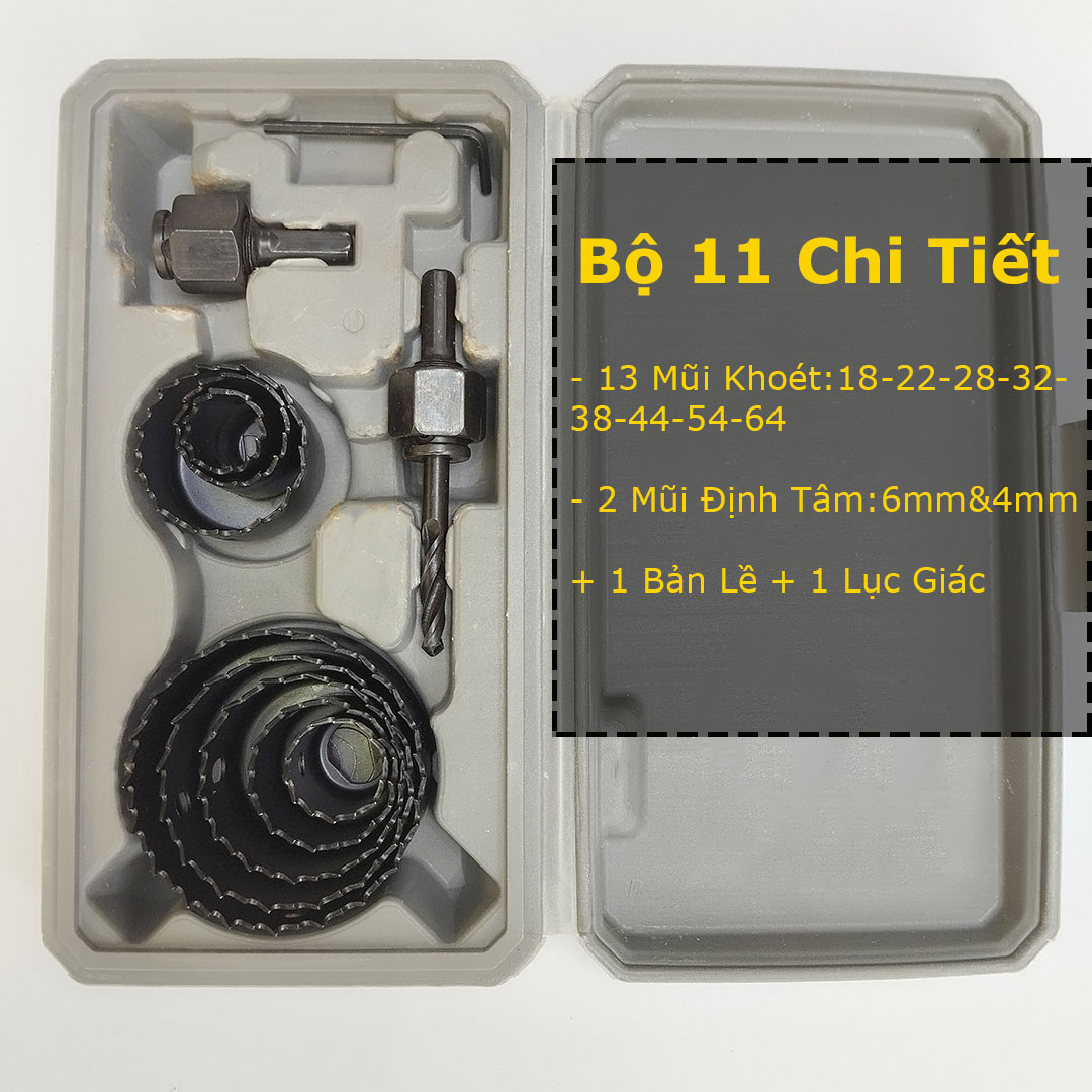 Bộ Mũi Khoét Thạch Cao và Gỗ Mềm - 8,11,16 Chi Tiết