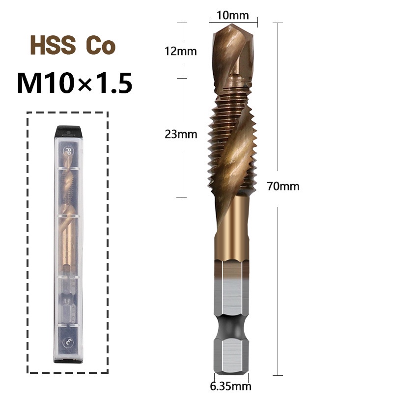 Mũi Khoan Taro Ren Coban HSS-M35 Mũi từ M3 đến M10
