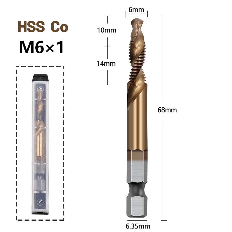 Mũi Khoan Taro Ren Coban HSS-M35 Mũi từ M3 đến M10