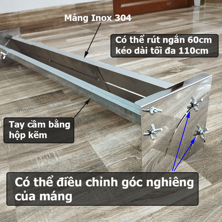 Máng kéo răng cưa tạo rãnh lát gạch mở rộng từ 60cm - 110cm