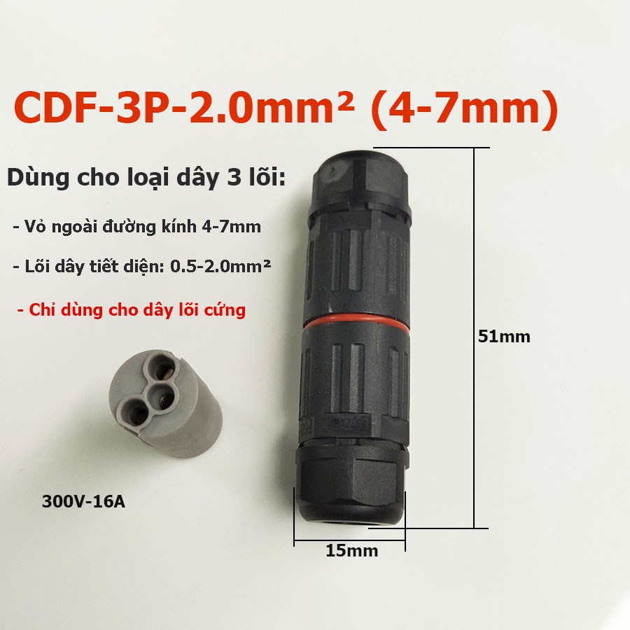 Cút nối dây điện chống nước 2 lõi , 3 lõi cho dây từ 0.5 - 2mm²