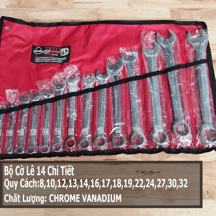 Bộ Cờ Lê Vòng Miệng YETL Chính Hãng 14 chi tiết Tiêu Chuẩn Mỹ
