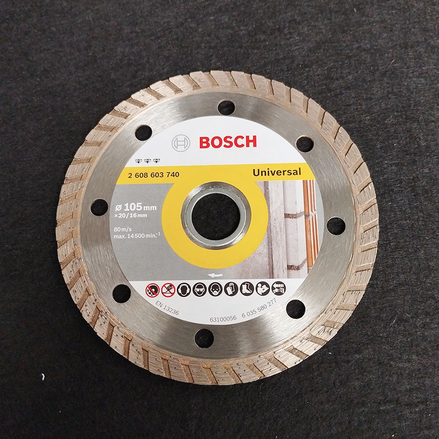 Đĩa cắt Gạch Đa Năng Kim Cương Turbo 105x16|20mm Thương Hiệu Đức Bosch Chính Hãng