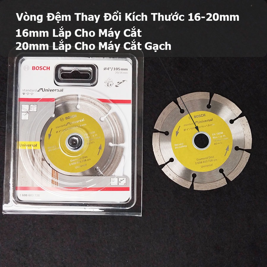 Đĩa Cắt Kim Cương 105mm Chuyên Cắt Bê Tông Thương Hiệu Đức BOSCH Chính Hãng - Lưỡi Cắt Bê Tông STANDARD FOR UNIVERSAL