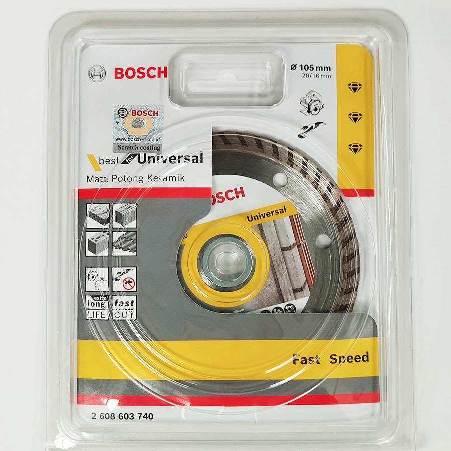Đĩa cắt Gạch Đa Năng Kim Cương Turbo 105x16|20mm Thương Hiệu Đức Bosch Chính Hãng