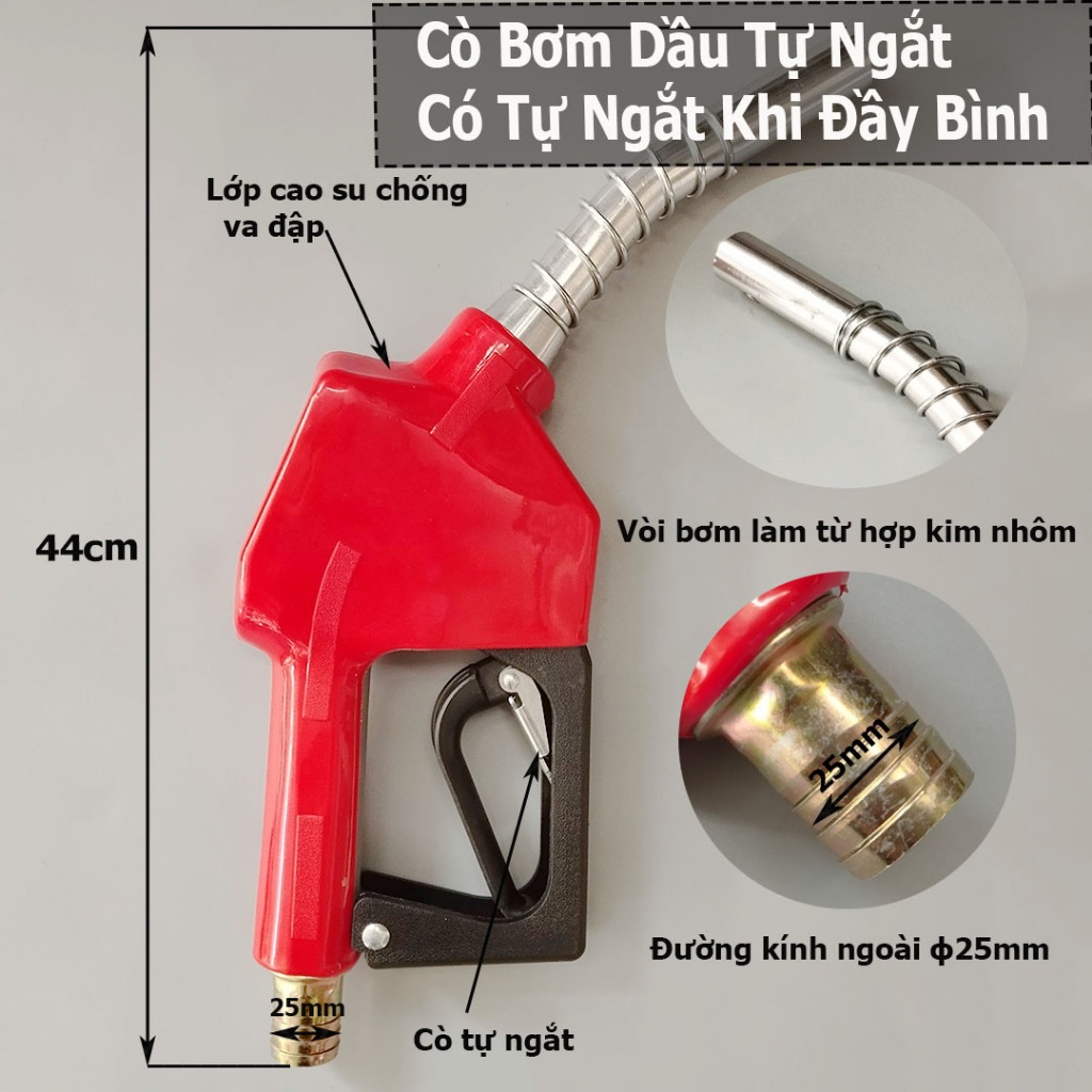 Cò bơm xăng dầu có đồng hồ và không đồng hồ