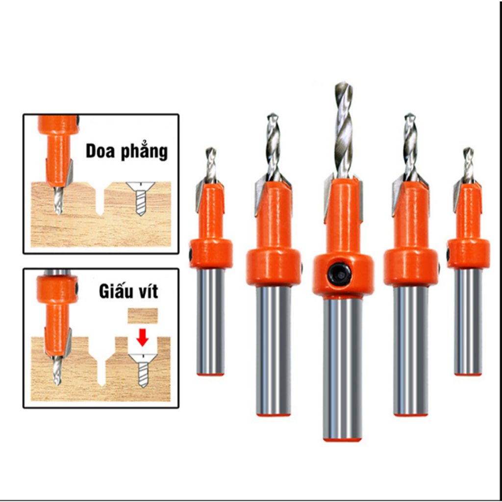 Mũi khoan doa âm vít gỗ 2 tầng - Thép HSS4341