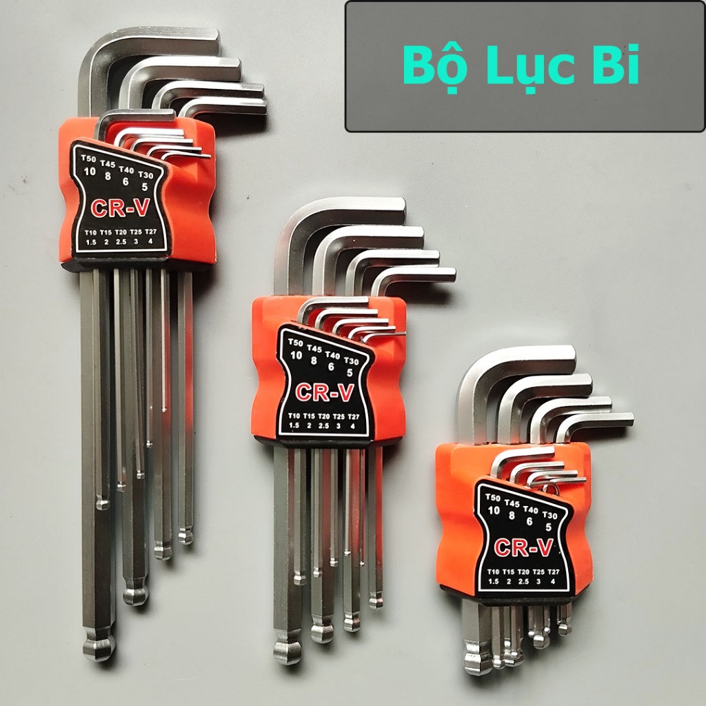 Bộ Lục Giác Hoa Thị Đa Năng 9 Chi Tiết - Lục giác Bi, Đầu Bông - Thép CR-V Siêu Cứng