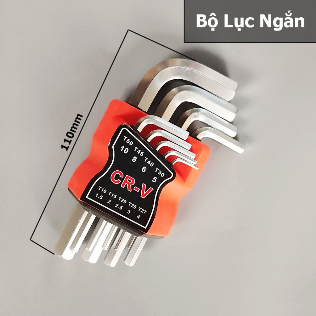 Bộ Lục Giác Hoa Thị Đa Năng 9 Chi Tiết - Lục giác Bi, Đầu Bông - Thép CR-V Siêu Cứng