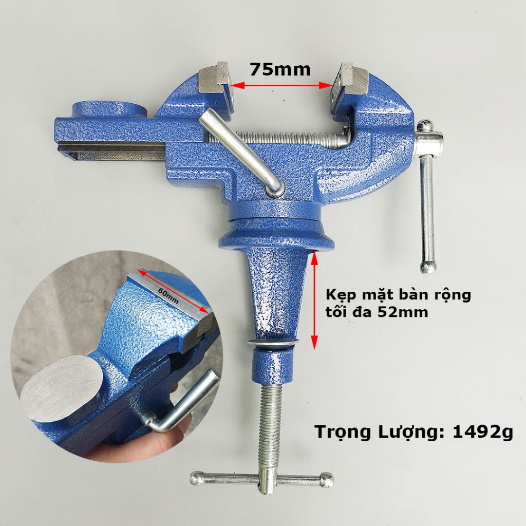 Ê Tô Kẹp Bàn Mini Mâm Xoay 360° YDC | Gang Đúc Bền Bỉ