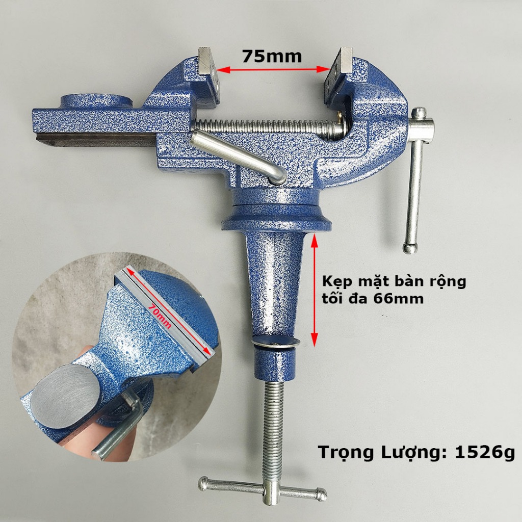 Ê Tô Kẹp Bàn Mini Mâm Xoay 360° YDC | Gang Đúc Bền Bỉ