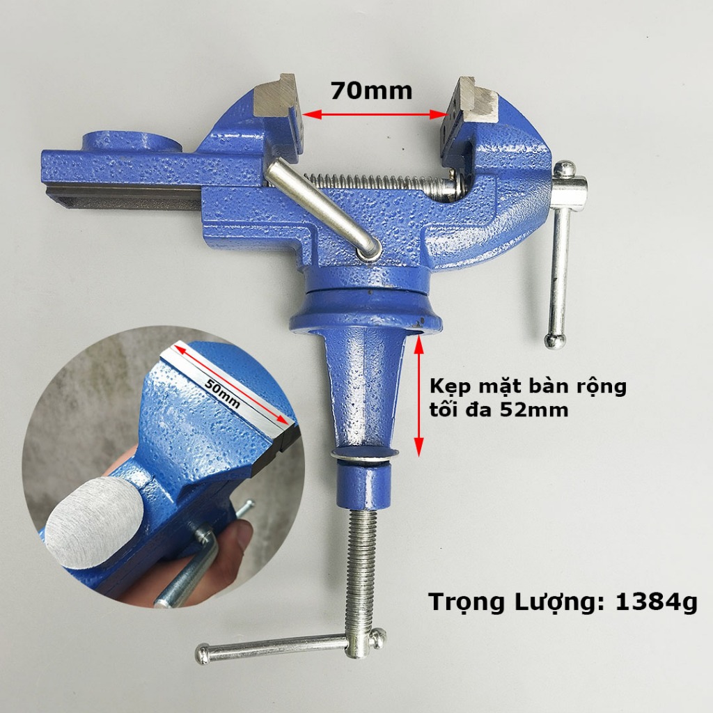 Ê Tô Kẹp Bàn Mini Mâm Xoay 360° YDC | Gang Đúc Bền Bỉ