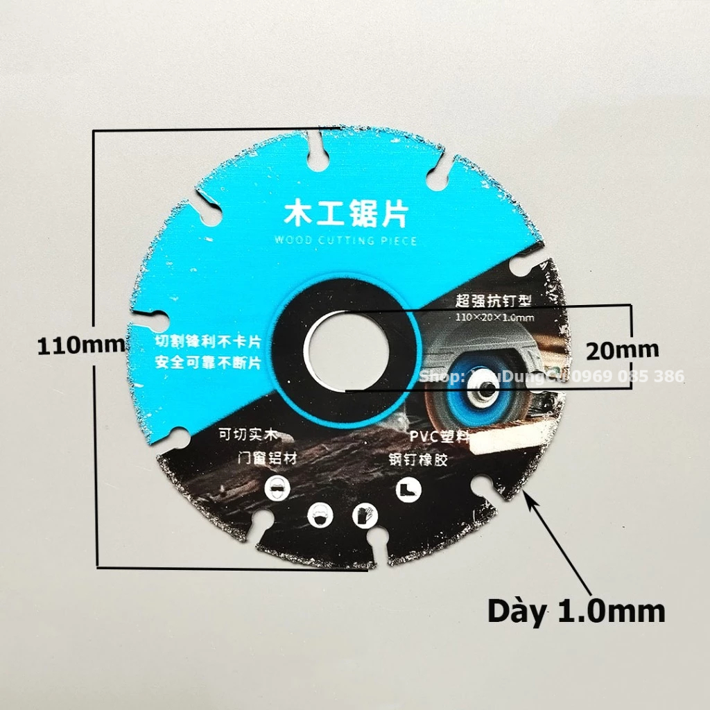 Lưỡi Cưa Gỗ Chống Sốc 110mm - Đĩa Cưa Gỗ An Toàn Lắp Cho Máy Mài Góc