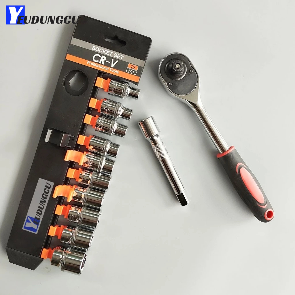 Bộ Khẩu SOCKET Gồm 12 Chi tiết từ 8 - 24mm Hệ 1/2 và 1/4