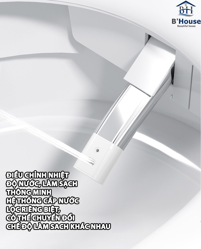 Bồn cầu thông minh giá rẻ, bồn cầu điện tử tự động BC 6938