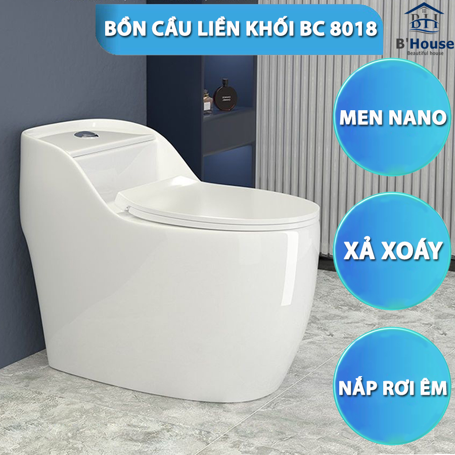 Bồn Cầu Liền Khối Cao Cấp BC 8018