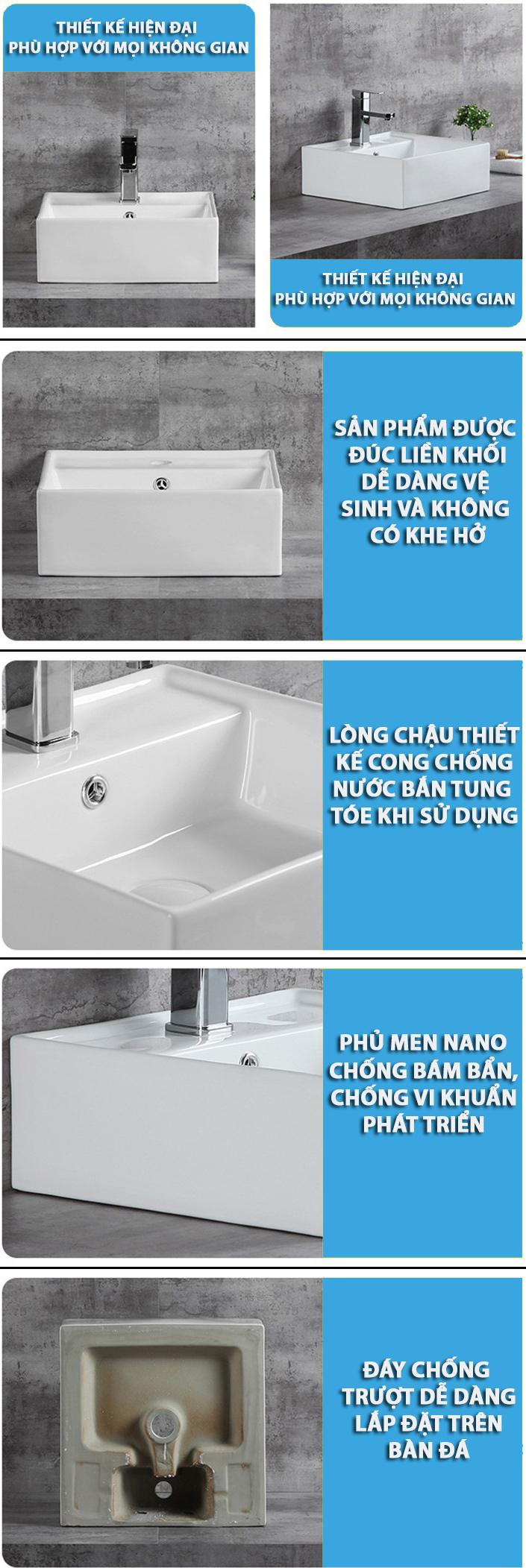 Chậu rửa mặt dương bàn (Lavabo) LV 6033