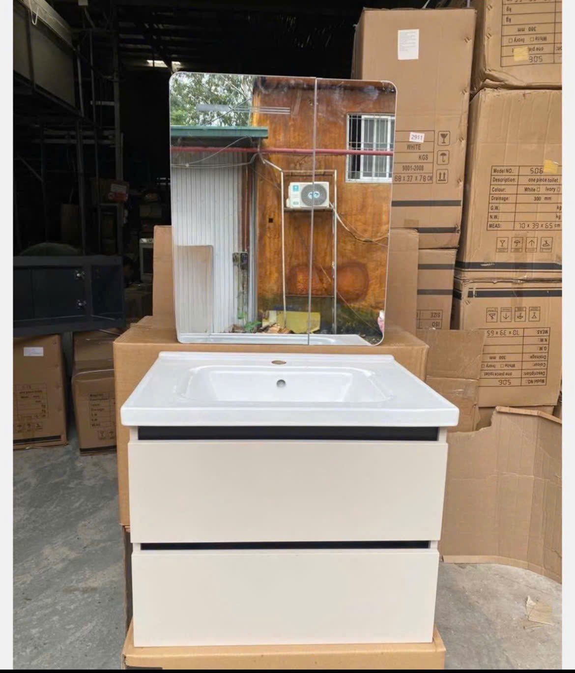 Bộ Tủ Gương Phòng Tắm, Tủ Lavabo Đẹp, Tủ Lavabo Phòng Tắm BRN 04