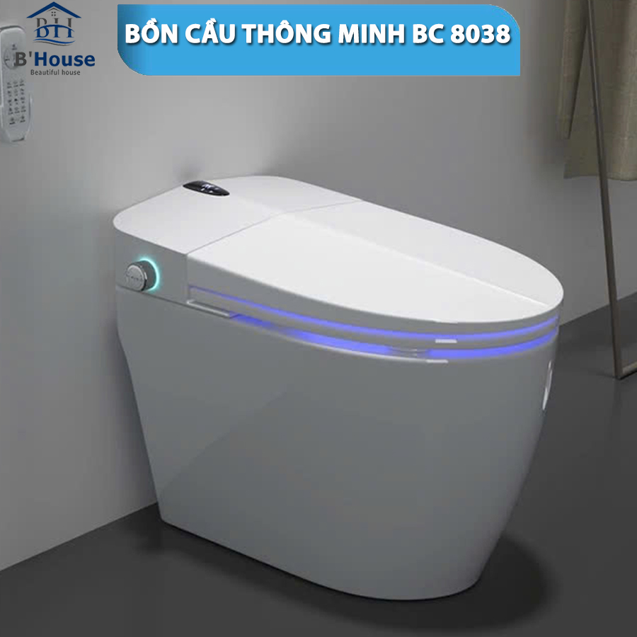 Bồn cầu thông minh giá rẻ, bồn cầu điện tử tự động BC 8038