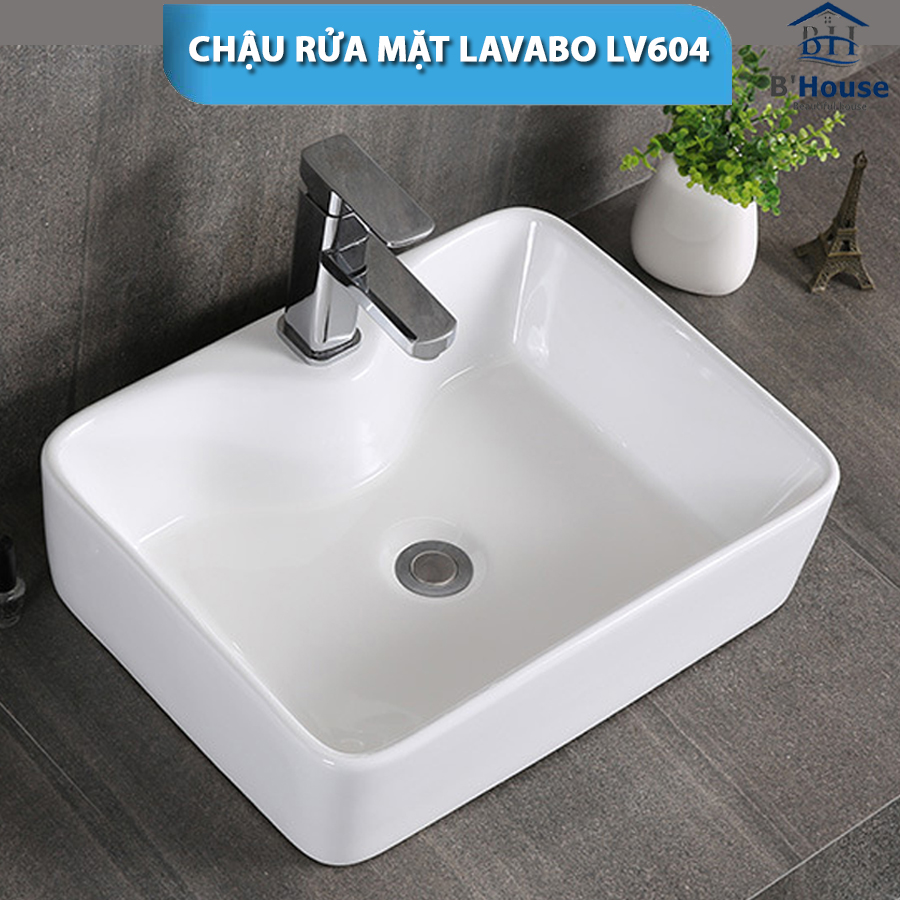 Chậu rửa mặt dương bàn (Lavabo) LV 604