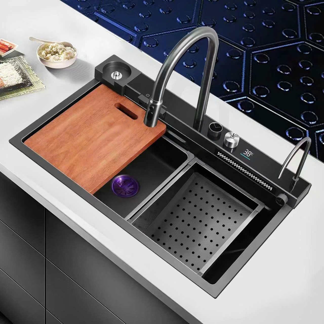 Bộ Chậu rửa bát Thác cao cấp 5 Phím Đàn