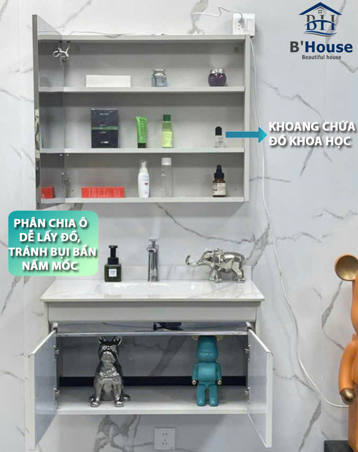 Tủ Gương Phòng Tắm, Tủ Lavabo Đẹp, Tủ Lavabo Phòng Tắm SUS 1802A